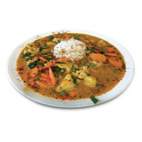 47 Indisches Gemüsecurry mit Basmati Reis 47 Indisches Gemüsecurry mit Basmati Reis
