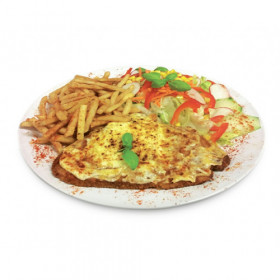 23 Schnitzel Überbacken mit Tomaten und Käse überbacken