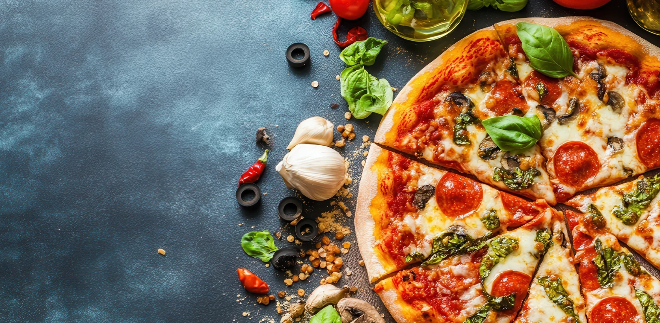 Pizza frisch aus dem Ofen